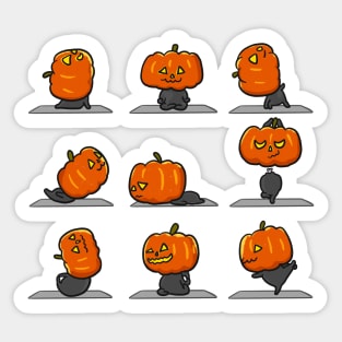 Pumpkin Yoga Halloween Sticker